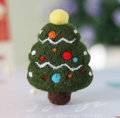 WellieSTR 1 Takım Güzel Noel Ağacı Yün İğne Keçe Kiti Bitmiş DIY kiti Paketi Noel Doğum Günü En İyi El Yapımı Hediye