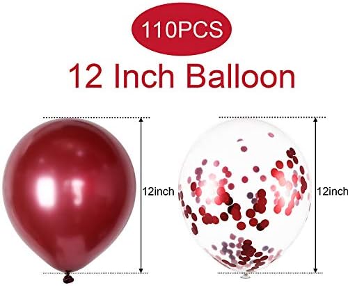 12 İnç Lateks Bordo Balonlar Şarap Balonlar konfeti balonları için Düğün Gelin Duş Doğum Günü Partisi Yıldönümü Dekorasyon ve Kadın