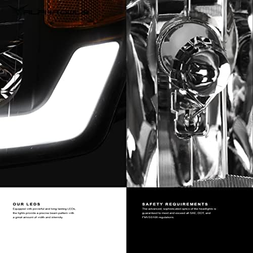 Alfa Baykuşlar 8710739 Kristal Farlar ile Switchback Sıralı led ışık Çubuğu ve Başlangıç ışığı - Siyah Kehribar 2014-2021 Toyota Tundra