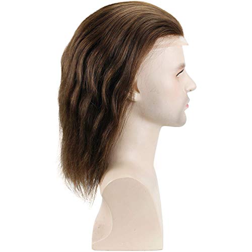 Dreambeauty 12 inç uzun saç erkek peruğu 10×8 Erkekler için saç parçaları %100 Avrupa işlenmemiş insan saçı Değiştirme sistemi Erkekler