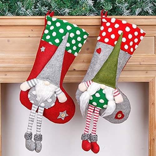 ıHHAPY Çanta Uygun Noel Şeker Çorap Meçhul Çorap, Aile için Bebek Çantası Çanta, Tema Noel Çanta Dekorasyon Ev Dekor (kırmızı)