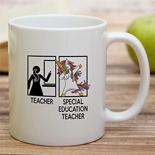 Retreez Komik Kupa-Özel Eğitim Öğretmeni Dabbing Unicorn 11 Oz Seramik Kahve Kupaları-Komik Alaycı Motivasyon İlham Teşekkür Ederim