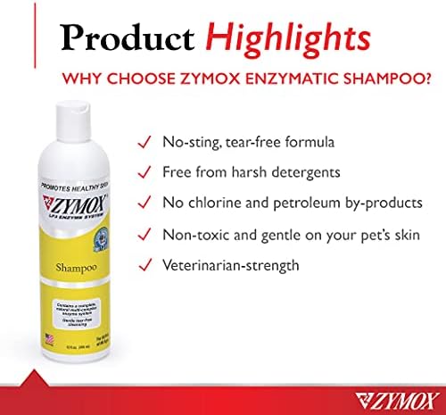 Köpekler ve Kediler için Zymox Enzimatik Şampuan, 12oz