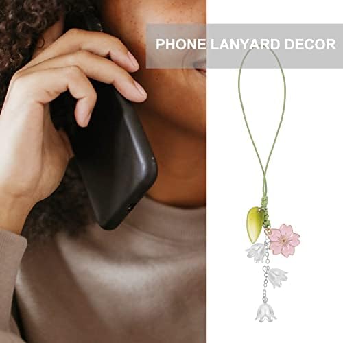Gatuıda 6 adet cep telefon askısı Çiçek Anahtarlık Süs Telefonu Kordon Dekor Kadınlar için asılı dekorlar