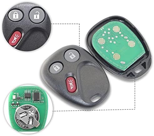 OSHMO Yedek Anahtarsız Giriş Araba Anahtarı, Clicker Verici Anahtarlık, 3 Düğmeler Giriş Uzaktan Kumanda LHJ011 2 Paket