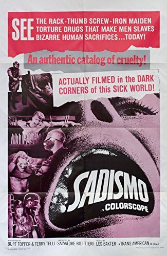 Sadismo 1967 ABD Tek Sayfalık Poster